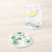 ミントグリーンホワイト金ゴールドバラフローラ コースター (側面)