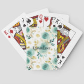 ミントグリーンホワイト金ゴールドバラフローラ トランプ (裏面)