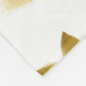 ミントグリーンホワイト金ゴールドバラフローラ フリースブランケット (角)