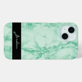 ミントグリーンポリッシュ大理石名付き Case-Mate iPhoneケース (裏面 (横))