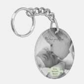 ミントグリーンミニマリストフォトマザーズデイキーチェーン キーホルダー (正面左)