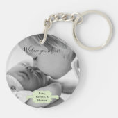 ミントグリーンミニマリストフォトマザーズデイキーチェーン キーホルダー (裏面)