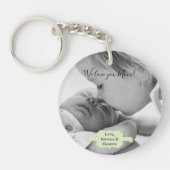 ミントグリーンミニマリストフォトマザーズデイキーチェーン キーホルダー (正面)