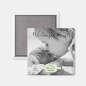 ミントグリーンミニマリストフォトマザーズデイマグネット マグネット (正面/裏面)