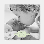 ミントグリーンミニマリストフォトマザーズデイマグネット マグネット (正面)