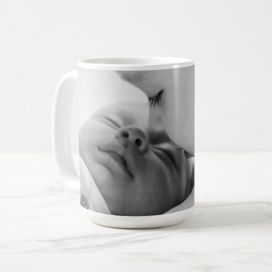 ミントグリーンミニマリスト写真母の日コーヒーMu コーヒーマグカップ (正面左)