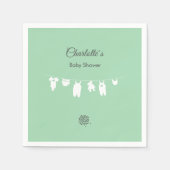 ミントグリーンミニマリスト男女兼用ベビーシャワー スタンダードカクテルナプキン (正面)