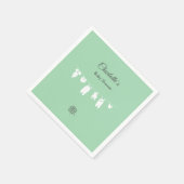 ミントグリーンミニマリスト男女兼用ベビーシャワー スタンダードカクテルナプキン (角)