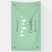 ミントグリーンミニマリスト男女兼用ベビーシャワー 横断幕 (縦)