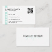 ミントグリーンミニマルシンプルリストQRコード名刺 名刺 (正面/裏面)