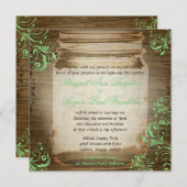 ミントグリーンメイソンジャーブンテージウェディング招待状 招待状 (正面/裏面)