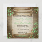 ミントグリーンメイソンジャーブンテージウェディング招待状 招待状 (正面)