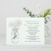 ミントグリーンメイソンJARヴィンテージブライダルシャワー招待状 招待状 (スタンド正面)