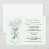 ミントグリーンメイソンJARヴィンテージブライダルシャワー招待状 招待状 (正面/裏面)