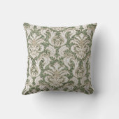 ミントグリーンメタルダマスクシルバーグレーペアリーグリッター クッション (裏面)