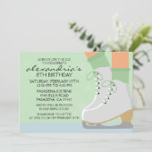 ミントグリーンメディアスキンスケートレースアイススケートで滑るパー 招待状 (スタンド正面)