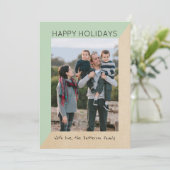 ミントグリーンモダンスラントホリデーフォトフラットカード シーズンカード (スタンド正面)