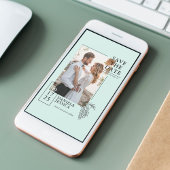 ミントグリーンモダンフォトウェディング日付を保存 セーブザデート