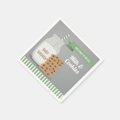 ミントグリーンモダンミルクとクッキー赤ちゃんシャワー スタンダードカクテルナプキン (角)