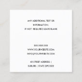 ミントグリーンモダン税申告担当者のアイコン スクエア名刺 (裏面)