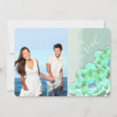 ミントグリーンモダン結婚吸肉 招待状 (裏面)