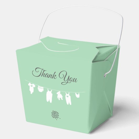 ミントグリーンモダン赤男女兼用ちゃんシャワー フェイバーボックス (正面)