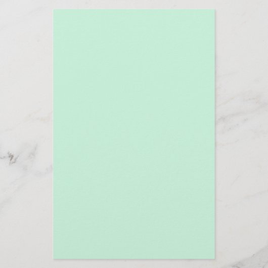 ミントグリーンモノグラム名カスタムの色エレガント 便箋 (裏面)