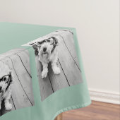 ミントグリーンユニークフォトコラージュカスタムモノグラム テーブルクロス (インサイチュ)