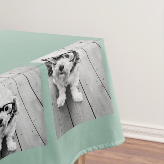 ミントグリーンユニークフォトコラージュカスタムモノグラム テーブルクロス (インサイチュ)