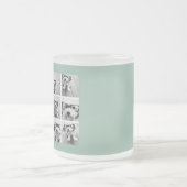 ミントグリーンユニークフォトコラージュカスタムモノグラム フロストグラスマグカップ (中央)