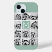 ミントグリーンユニークフォトコラージュカスタムモノグラム Case-Mate iPhoneケース (裏面)