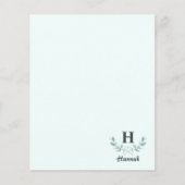 ミントグリーンユーカリ枝文字モノグラム (正面)