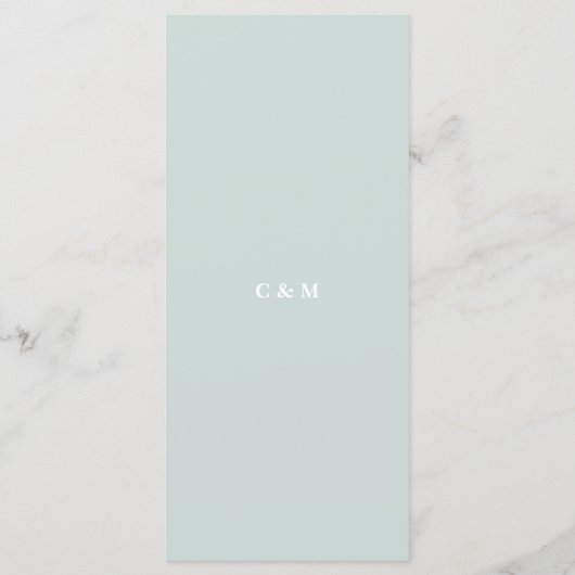 ミントグリーンユーカリ水のカラーハンド色彩の鮮やか メニュー (裏面)