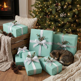 ミントグリーンラッピング紙ソフトパステルギフトラップ ラッピングペーパーシート