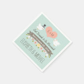 ミントグリーンラブバード結婚ズ スタンダードカクテルナプキン (角)