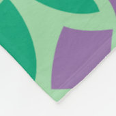 ミントグリーンラベンダーペタルフローラサークルパターン フリースブランケット (角)