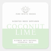 ミントグリーンリードディフューザー スクエアシール (正面)