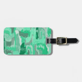 ミントグリーンリー抽象芸術 ラゲッジタグ (正面横)