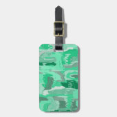 ミントグリーンリー抽象芸術 ラゲッジタグ (正面縦)