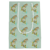 ミントグリーンレインボートラウト抱き枕 ミディアムペーパーバッグ (裏面)