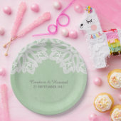 ミントグリーンレエレガントース紙プレート ペーパープレート (パーティー)