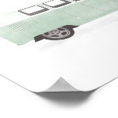 ミントグリーンレトロバン子供部屋デコール ポスター (角)