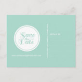 ミントグリーンレトロ写真日付はがきを保存 案内ポストカード (裏面)