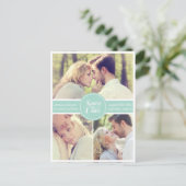 ミントグリーンレトロ写真日付はがきを保存 案内ポストカード (スタンド正面)