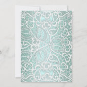 ミントグリーンレースエレガント赤ちゃんシャワーストーク 招待状 (裏面)