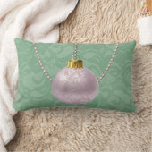 ミントグリーンレースソフトピンクオーナメント ランバークッション (ブランケット)