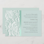 ミントグリーンレース結婚ズ 招待状 (正面/裏面)