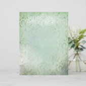 ミントグリーンヴィンテージピーコックフェザーススクラップブック紙 (スタンド正面)