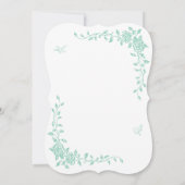 ミントグリーンヴィンテージフローラブライダルシャワー 招待状 (裏面)
