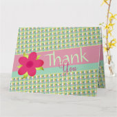 ミントグリーン付きパステルピンクプライド カード (黄色い花)